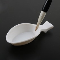 붓글씨 손잡이 먹물접시 일일강좌 플라스틱 세필종지, 나뭇잎