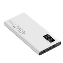 파워뱅크 보조 배터리 베터리 40W 슈퍼 빠른 충전 보조베터리 30000mAh 휴대용 2USB 출력 디지털 디스플레, 01 White