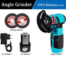 각도절단기 12V 미니 폴리싱 머신 브러시리스 앵글 그라인더 충전식 리튬 배터리 19500Rpm 무선 다이아몬드 커팅 전동 공구, [01] EU