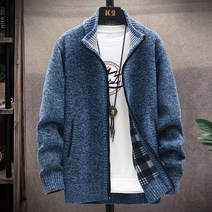 남성 지퍼 니트 자켓 코트