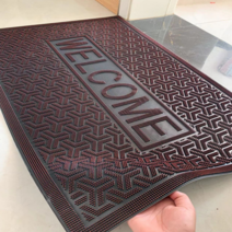 웰컴 현관 발매트 고무 입구 발판 매트 미끄럼방지, 2)블랙실버 90cm×60cm