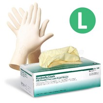 크린가드 [44124] 유한킴벌리 G10 라텍스 장갑 식품용 글러브 PFE 대형 (L 사이즈) 100매 10팩 1박스