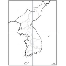 프리티러브 칠판에 붙는 우리나라 백지도 지도