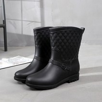 4컬러 퀄팅 패턴 베이직 여성 앵클 레인부츠 레인17여성장화 레인부츠 장마 비 우비, 235mm, 퍼플