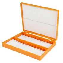 광학현미경 ABS 플라스틱 실험실 현미경 슬라이드 Storeage 상자 흰색 녹색 오렌지 Blue100pcs 디스펜서 병리학 스토리지 홀더 케이스, [02] WHITE