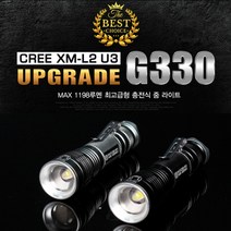우신밸로프 WS-G330 LED CREE XM-L2 U3 충전식 줌라이트 랜턴, 블랙, 1개