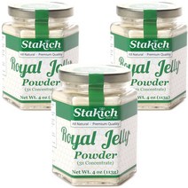 스타키치 로얄 젤리 파우더 3X 컨센트레이트 글루텐 프리 무설탕, 113g, 3개