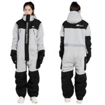 남녀공용 겨울 오토바이 방한복 우주복 배달 스즈키복 작업복 라이딩 방수 방풍 스키 보드, L, 그레이블랙