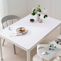 (14colors 11size) 롤로아 100% 방수 가죽 식탁보 테이블보, 120x80cm, 양면-5 (White+Pearlsilver)