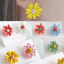 코코날다 [92.5실버침]E-언발 민들레 꽃 귀걸이 꽃잎 플라워이어링