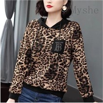 [Myshe]여성 호피 이너 티셔츠 브이넥 가을티 qxz1030YCbw4