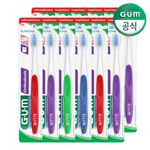 GUM 검 교정 칫솔 V-커팅 보통모 (124RD) 12개입, 단품