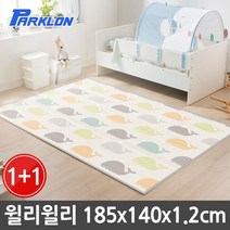 파크론 1+1 윌리윌리 실키 놀이방매트 185x140x1.2cm, 단품