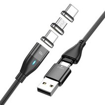 마그네틱 충전 케이블 6.5피트 PD 60W 고속 C to C 고속 충전 및 데이터 전송 마그네틱 USB C 케이블 USB-A/USB-C to 6 in 1 마그네틱 케이블 노트