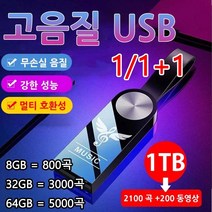 1/1+1차량용 고음질 USB 차량용 USB 음악 방수 차량용 usb메모리 차량용 usb노래 8GB/32GB /64GB, 64GB = 5000곡, 비드 체인 + 어댑터 + PP 가방