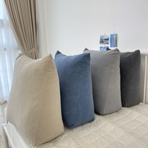 국산 사계절 순면 삼각등쿠션 허리 쇼파 등받이 소형 빈백 1인 집순이 침대 세모 다리받침, 차콜