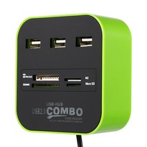 USB 허브 마이크로 SD USB2.0 다기능 카드 판독기 어댑터 태블릿 PC 컴퓨터 노트북 커넥터, Green