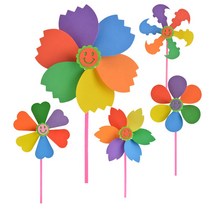 연아트 EVA 바람개비 7인용 만들기 모음 재료 어린이집 유아 유치원, 7개, 02_바람개비_돌개바람