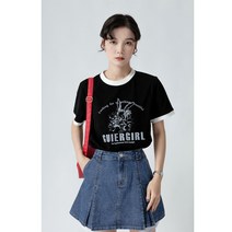 SSFF 빈티지 반팔 티셔츠 여 여름 프린트 라운드 루즈핏