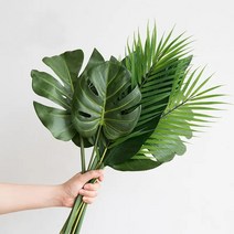 인조나뭇잎 미니몬스테라 조화꽃 인테리어조화 35cm 1P