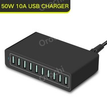 65W 멀티 포트 Usb 유형 C 충전기 QC 3.0 PD 20W 어댑터 10/6/5 다중 포트 고속 전화 충전 스테이션 iPhone Samsung 용, 블랙 50W 10 포트, 중국, EU 플러그