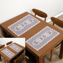 레이스 테이블 러너 3P 꽃무늬 테이블보 원탁보