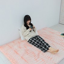 밍크 극세사 온열 3단 접이식 매트리스 더블 접이식 원룸 바닥매트 토퍼 수면매트 3단, 멜란지핑크, 밍크온열-멜란지핑크, 멜란지핑크