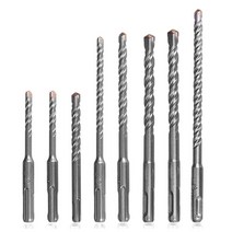 착암기 8pcs 전기 해머 드릴 비트 5mm 6mm 8mm 10mm 12mm sds 플러스 구멍 톱 드릴 세트 벽돌 콘크리트 바위 돌 시멘트 벽, 없음, 한개옵션0
