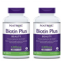 Natrol 나트롤 비오틴 플러스 Biotin 5000mg 60 캡슐, 2개