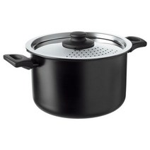 이케아 헴라가드 냄비+뚜껑 5L 블랙 지름25cm 알루미늄 불소수지코팅, 없음