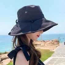 쇼미캡 여성 끈버킷햇 벙거지 페도라 모자 챙넓은 햇빛차단 여행 야외활동 썬캡