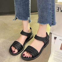 빗살 샌들 글래디에이터 여성 여름 슈즈 블랙 브라운