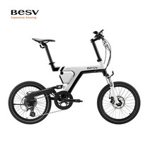 BESV 가벼운 미니 전기자전거, 20인치, 하얀색