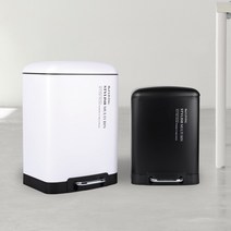 에이치앤아이 무소음 페달식 모던 사각휴지통 쓰레기통, 6L 블랙(WB-M6BK)