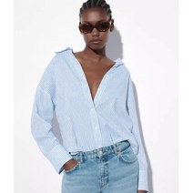 zara 여자린넨셔츠 스트라이프 마 셔츠 05H0706