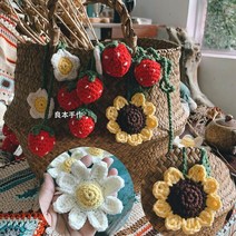 귀도리뜨기 대바늘블랭킷 담요방석 니트실 코바늘Jennie 金 智 妮 화이트 데이지 가방, 2 개의 완제품