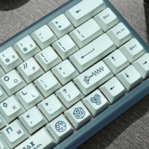 UFO 달나라 외계어 키캡 기계식 키보드 키캡 포인트 자판 커스텀 레트로 디자인, 화이트