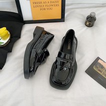 명양피프 클래식 스퀘어 여성 굽 로퍼