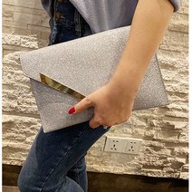 라오농 V라인 골드 스팽글 봉투 블링 파우더 클러치 패션 숄더 크로스 체인 여백+d2508LL