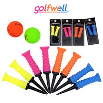골프웰 골프웰 다이나믹 실리콘 골프티 2세트 (GW053-GT), 블루+핑크