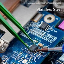 대형절물점 MECHANIC 비자 성 족집게 iPhone SMD PCB BGA 플라잉 라인 마더 보드 수리 도구 용 스테인레스, 01 Red_01 Bent