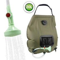 캠핑 샤워백 휴대용 샤워기 20L 카키, 1개