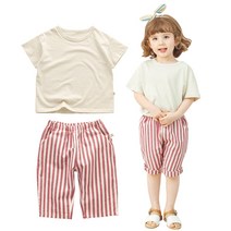 까꿍놀이터 크리링코디세트C 유아 간지 코디세트 7부바지 기본 반팔 티셔츠 국내제작