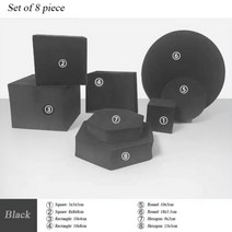 INS-기하학적 바디 사진 소품 촬영 진자 도로 뷰티 스킨 케어 제품 유명 장식품 배경 거품, black 8pcs set