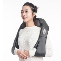 어깨온열찜질기 목어깨 전기찜질 깊은 열 안마 적외선 마사지기 u자형 전기 지압 목 뒤 어깨 몸 자동차/, 04 Black 3 button_03 AU plug