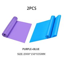 스트레치 저항 밴드 좋은 장력 탄성 150cm 200cm 고무 세트 휴대용 맞는 홈 체육관 요가 스포츠 장비, CN, blue Purple 2m
