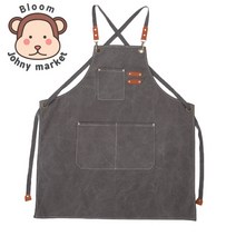 블룸 캔버스 청 데님 앞치마, 그레이