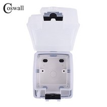 빌트인콘센트 Coswall IP66 비바람에 견디는 방수 야외 상자 벽 소켓 16A EU 콘센트 듀얼 USB 충전 포트 외부 설치, [04] BOX 2 With Socket, [01] 110-250 볼트, [01] EU, 1개