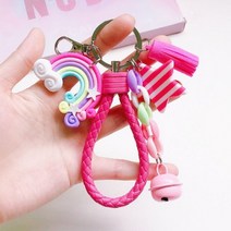 인형키링 큐티 나무 가방 굿즈 제작 캐릭터 열쇠 키홀더 고리 가죽, Rose
