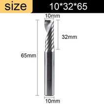1 플루트 나선형 밀링 커터 텅스텐 카바이드 조각 라우터 비트 cnc 도구 아크릴 나무 mdf 3.175 4 6 8mm 섕크 엔드 밀, 10x32x65